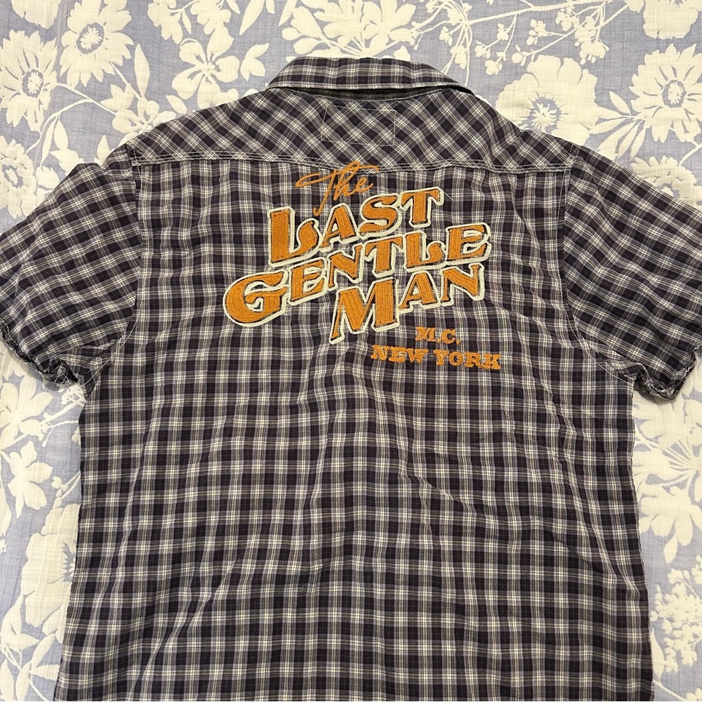 American Vintage Checkered Shirt - Black, White, and Orange